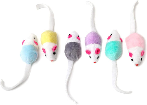 CHIWAVA 36 Pack 1.8 Inch Small Interactive Cat Toys - Mice with Catnip Rattle Sound for Indoor Cats
