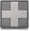 M-Tac Medical Cross PVC Patch - Morale Badge for Med Tactical Military Gear with Hook Fastener (Gray)