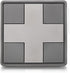 M-Tac Medical Cross PVC Patch - Morale Badge for Med Tactical Military Gear with Hook Fastener (Gray)