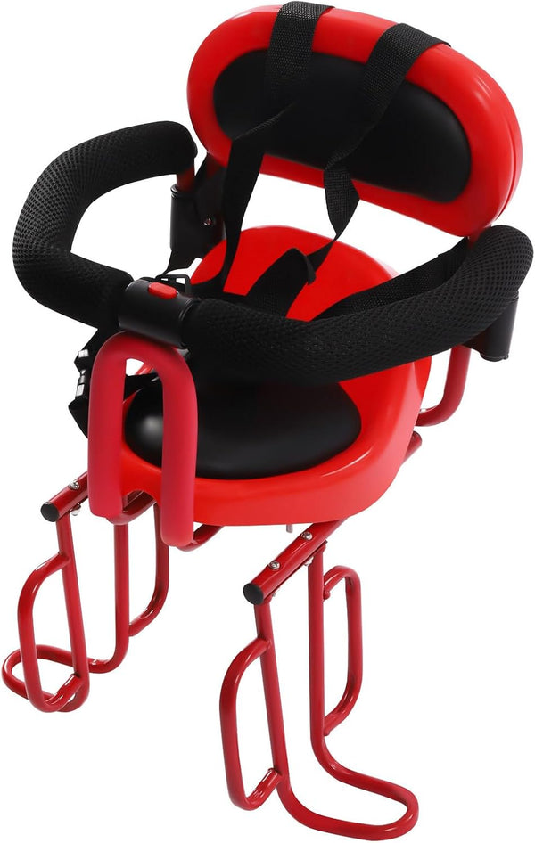 MUSESPANI Portable Rear Child Bike Seat, Soft Saddle Chair w/Foot Pedal, Front Mounted