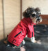 Lovelonglong Cool Dog Leather Jacket, Warm Windproof Coats for Large Medium Small Dogs, Red XXL