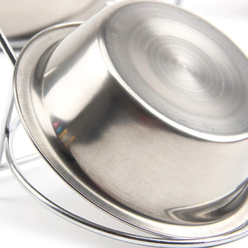 Hanging Water Bowl for Dog Cage - 13cm Stainless Steel Dog Bowl with Hook for Dogs and Cats, Size M