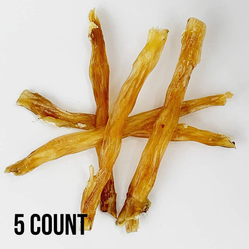 Beef Tendons for Dogs - 6-10 Inch Grass Fed Farm-Raised Treats, All Natural Dental Chews (5 Count)
