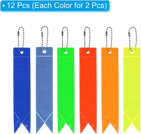 PATIKIL 12 Pack Reflector Tag Pendant: Reflective Safety Keychain Gear for Backpack, Cycling, Running, Wheelchairs