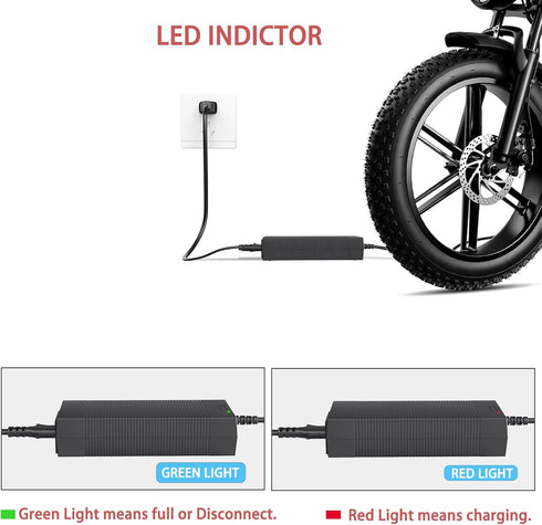 Qoovi 42V 2A 7-in-1 36V UL Certified Electric Scooter Charger with Plugs for Electric Bike Lithium Battery,Compatible