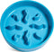 Ceramic Slow Feeder Dog Bowls for Small Breed, 0.5 Cups Dog Food Dish for Fast Eaters, Puzzle Bowl, Blue