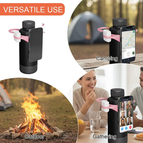 Vantico All-in-One Water Bottle Magnetic Phone Holder Compatible with Towel, Earphones, Glasses, Lipstick Storage