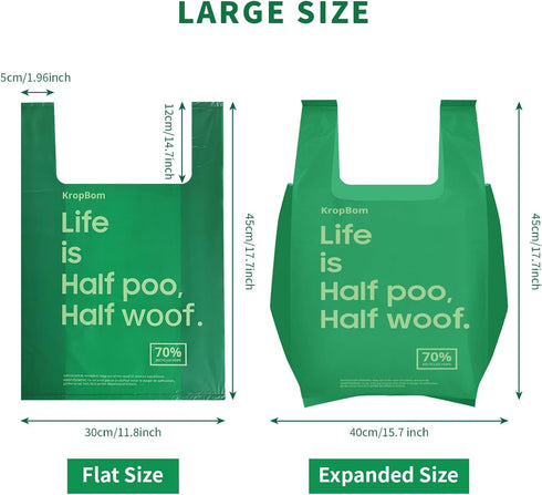 KropBom 125 Count Cat Poop Bags Large Pet Waste Sacks with Handles, Disposable Litter Bags for Pet Poop, Extra-Thick