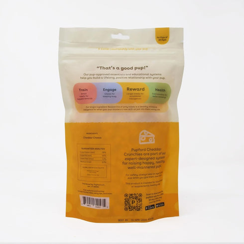 Pupford Cheese Crunchies, Premium Single-Ingredient Cheddar Treat for Dogs & Puppies (7.50 oz)