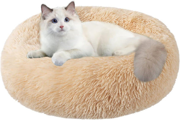 Nisrada Cat Beds for Indoor Cats, 20 Inch Dog Bed for Small Medium Large Dogs, Washable Round Pet Bed for Puppy and