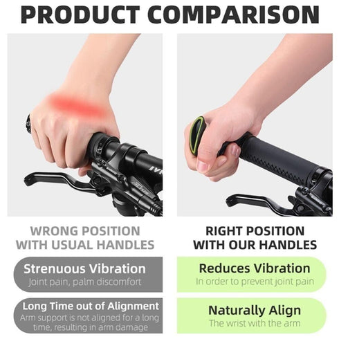 Mountain Bike Handlebar Ends, Lightweight Ergonomic Design Bar Ends Attachments with Fluorescent Lamp