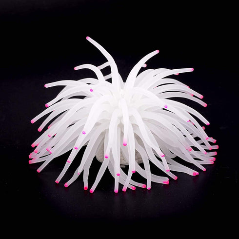 Mallofusa Artificial Sea Anemone – Silicone Fish Tank Decoration Ornament (White)