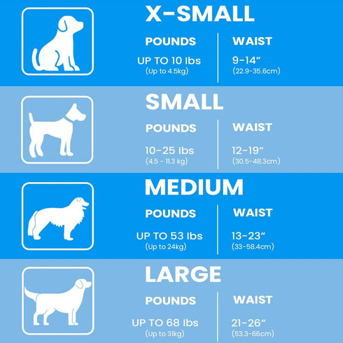 13-23in) 50 Count BV Dog Diapers Male Medium (Waist Super Absorbent - Disposable - Doggie Diapers with Wetness