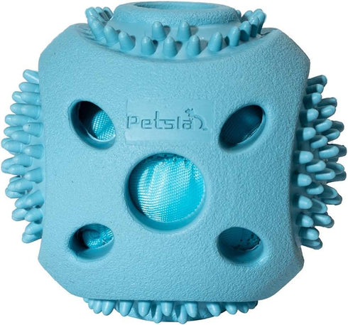 Durable Squeaky Dog Balls for Small Dogs and Puppies, Rubber Balls for Moderate Chewers, Blue