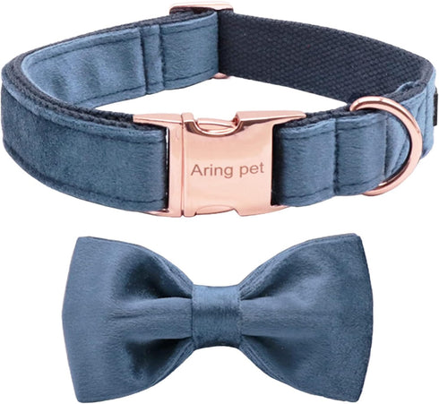 ARING PET Bowtie Dog Collar, Velvet Collar with Removable Bowtie, Cute & Comfortable for Dogs