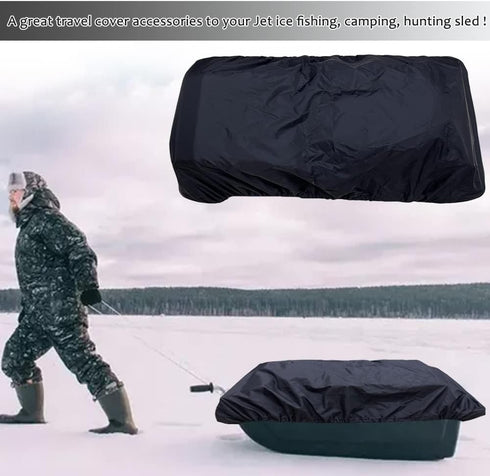 Ice Fishing Sled Shelters Cover for Camping & Hunting Travel Gear - 600D Winter Protective Accessories 60" L x 24" W x