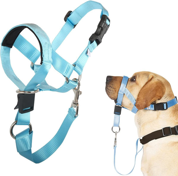BARKLESS Soft No-Pull Head Collar for Dogs, Adjustable Halter Harness for Easy Training & Walking