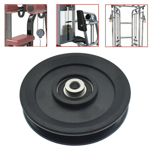 Universal Nylon Gym Cable Pulley Wheel, 4.5 in/115MM Rotation 360 Degree Traction Bearing Pulley Wheel for Cable