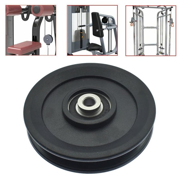 Universal Nylon Gym Cable Pulley Wheel, 4.5 in/115MM Rotation 360 Degree Traction Bearing Pulley Wheel for Cable