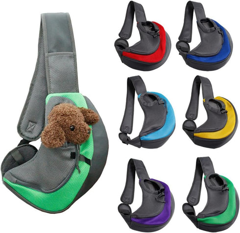 Mipcase Puppy Harness Cross-body Pet Carrier for Small Dogs, Sling Bag for Cats, Dark Blue, Polyester Travel Harness