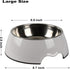 M&BGWPP Melamine Plastic Dog Food Bowl, Non Skid Base,Anti-Slip Pet Feeder Bowls, 2-in-1 Removable Stainless Steel Pet Feeder Holder for Dogs and Cats (28oz 8.66in*2.83in, White)
