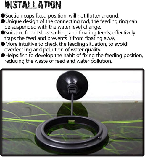 Fish Feeding Ring: Safe Floating Food Feeder Circle with Suction Cup for Aquarium, Ideal for Guppy, Betta, Goldfish (1