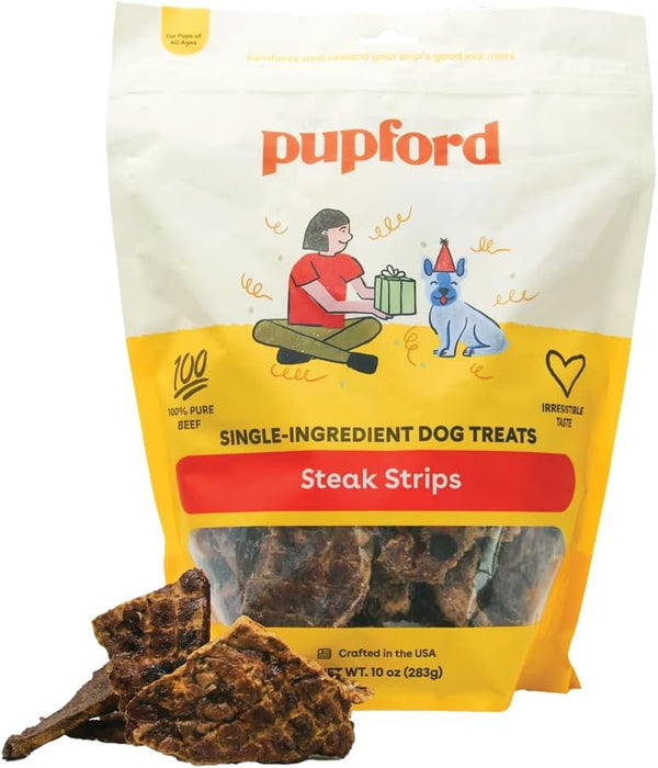 Pupford Steak Strips for Dogs & Puppies - Healthy, Natural, Single Ingredient