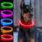 Light Up Dog Collars, USB Rechargeable Dlitk LED Glow Collar for Large Medium Small Dogs, TPU Cuttable Size, Red