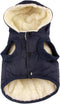 Fleece Lining Extra Warm Dog Hoodie, Small Dog Jacket with Hooded, Winter Puppy Coats, Blue XS