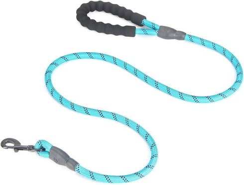 5 FT Beautifully Dog Leash with Comfortable Padded Handle and Highly Reflective Threads for Medium Large Dogs