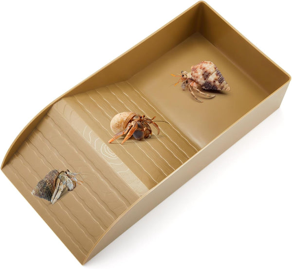 Hermit Crab Water Tank with Climbing Ramp, Large Reptile Climbing Toy, Tortoise Habitat Accessories for Small Medium