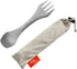TiTo Titanium Spork 2-in-1 Camping Utensil, Lightweight Spoon, Fork, Knife for Outdoor Traveling with Cloth Case