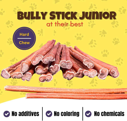 Woofley's 12 Inch Bully Sticks for Small Dogs - (15 Count) - Safe and Easily Digestible Dog Chews