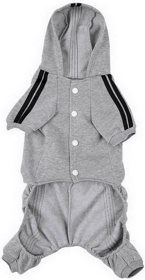 Cute Dog Hoodie Sweater Tracksuit Coat, Winter Pajamas for Small Medium Big Dogs, Grey (3X-Large)