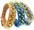 Spiked Studded Dog Collar Anti-bite PU Leather for Small Medium Large Dogs, Brown-Sharp Spikes (L)