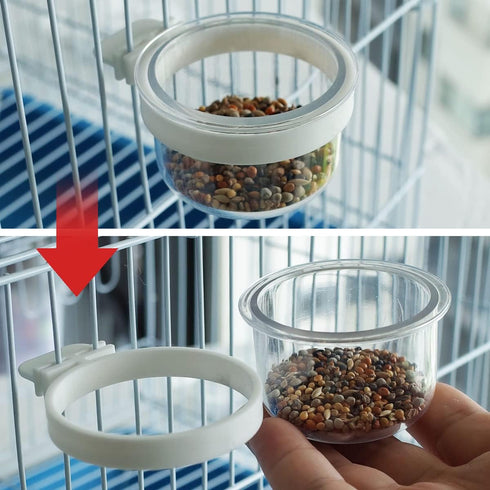 4 pcs Detachable Transparent Bowls for Canary Finch Parrot Seed and Water Feeder