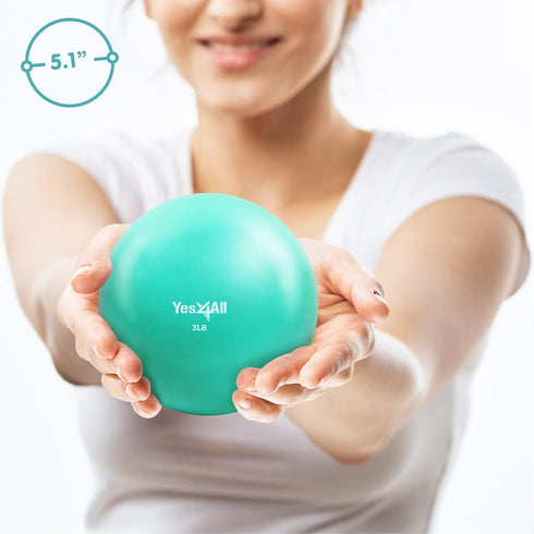 Yes4All 2-10lbs Weighted Toning Balls for Exercise, Soft Medicine Balls for Exercise, Pilates, Yoga, Balance