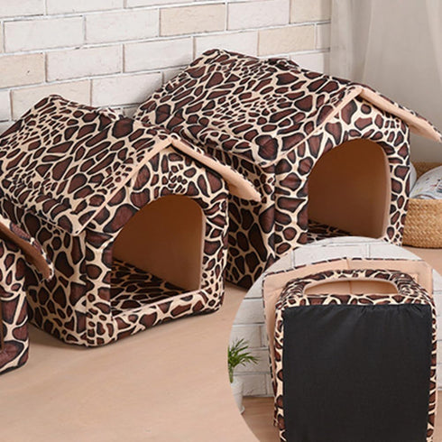 balacoo Dog Bed House, Kitten Bed for Small Dogs, Indoor Tent Bed, Warm Pattern House for Pets, Creative Tent
