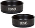 Bone Dry Ceramic Pet Bowls for Dogs & Cats, Dishwasher & Microwave Safe, Non-Slip Bottom, Medium Set, Black