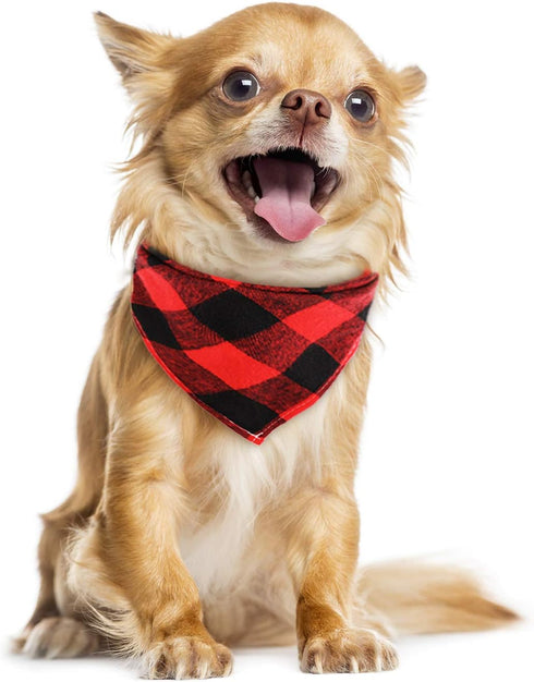 Segarty Dog Bandanas, 30 Pack 22.8"x15.7" Triangle Plaid Bibs for Medium Small Dogs