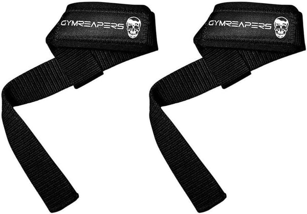 Gymreapers Lifting Wrist Straps for Weightlifting, Bodybuilding, Powerlifting, Padded Neoprene with 18 inch Cotton