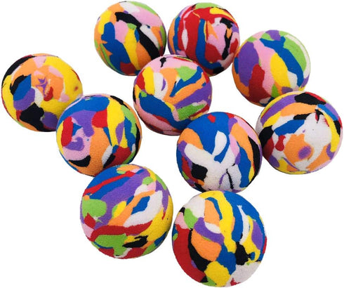 PET SHOW 10pcs Pack Interactive Cat Toys, 35mm Camouflage Soft EVA Foam Balls for Kittens and Small Dogs
