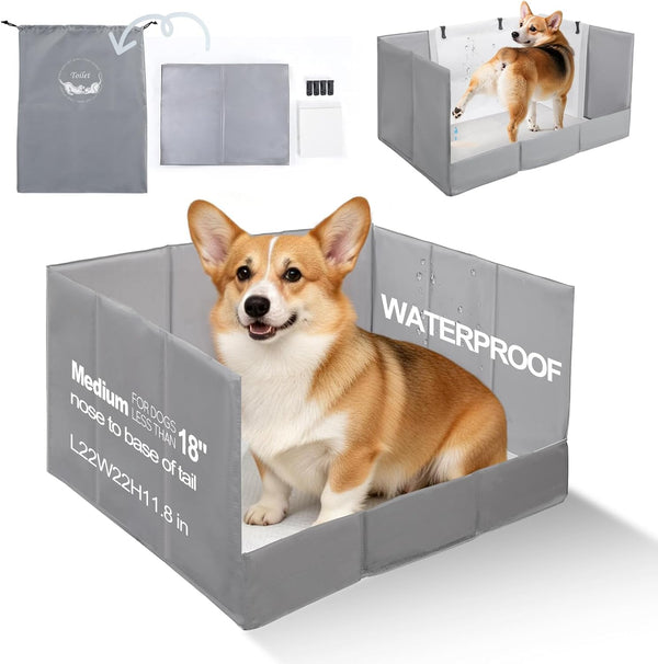 HQ4US 4LEGS Dog Litter Box, Pee Pad Holder Foldable, 22''x 22'' Indoor
