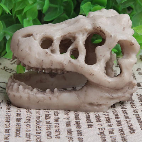 Opexicos 2Pcs Resin Dinosaur Skull Aquarium Decoration - 8.5 x 5.5 x 4.5 cm Terrarium Reptile Ornament