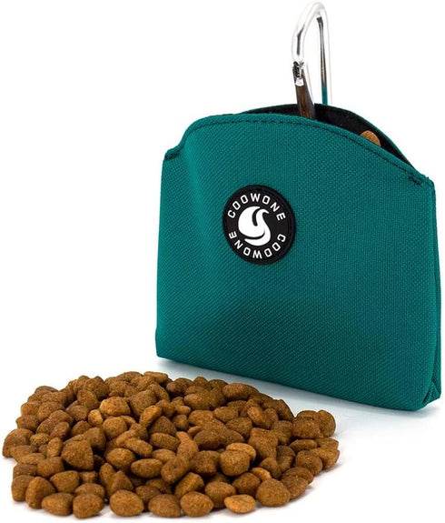 COOWONE Dog Treat Pouch, Magnetic Closure Small Dog Training Treat Pouch with Clip, Pocket Sized, Green