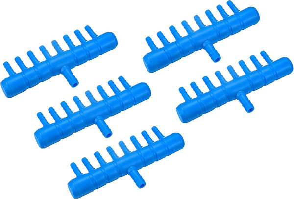 uxcell 5Pcs 8mm to 5.5mm 8 Ways Air Line Tubing Splitter Connector for Aquarium