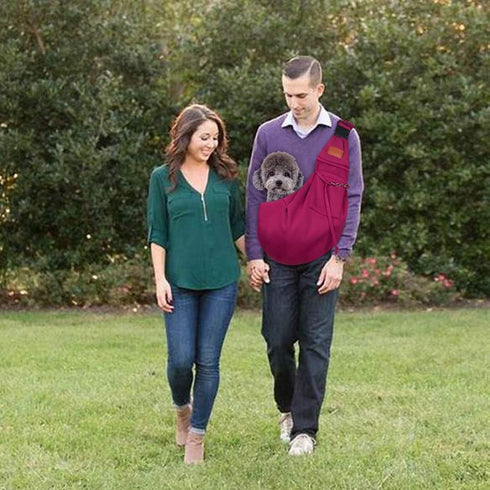 FDJASGY Small Dog Sling Cat Carrier, Adjustable Hands-Free Reversible Travel Bag for Outdoor