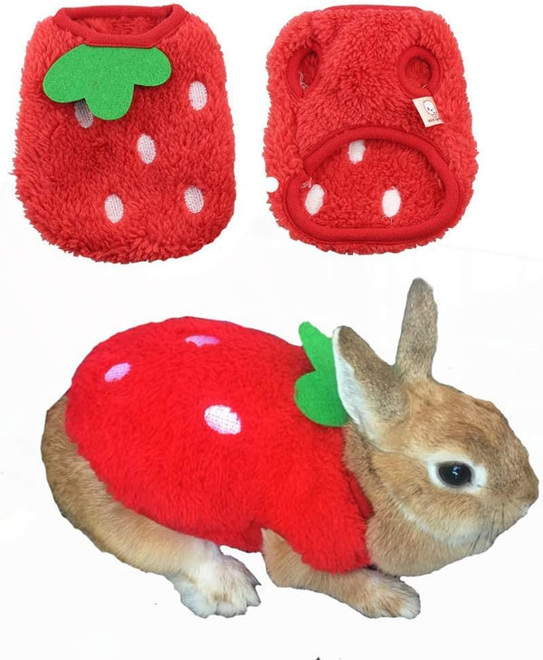 ANIAC Bunny Clothes for Rabbits - Warm Kitten Vest Fleece XXXS Dog Shirt for Small Animals (3S)