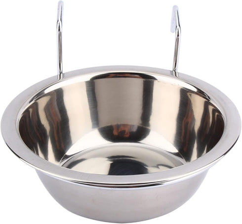Hanging Pet Bowl: Stainless Steel Dog Crate Bowl for Food and Water with Hook for Dogs and Cats in Cage