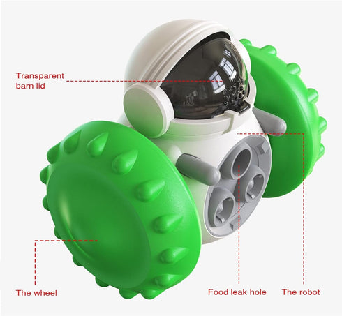 Generic Slow Leak Feeder Toy Balance Car Leak Food Toys Tumbler Dog Feeder Interactive Dog Cat Toy Food Dispenser Slow